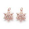 Brass Micro Pave Cubic Zirconia Pendants LS-KK-F774-10RG-NR-1