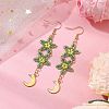 Star Glass Seed Beaded Dangle Earrings for Women EJEW-MZ00206-04-2