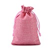 Polyester Imitation Burlap Packing Pouches Drawstring Bags ABAG-R004-14x10cm-04-4