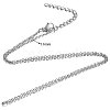 Non-Tarnish 304 Stainless Steel Cable Chain Necklace STAS-T040-PJ204-45-3