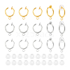 Unicraftale 24Pcs 3 Colors Brass Clip-on Hoop Earring Findings KK-UN0001-97-1