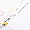 Medical Theme Pill Shape Stainless Steel Pendant Necklaces with Cable Chains JS1441-1-3