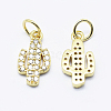 Brass Micro Pave Cubic Zirconia Charms ZIRC-G130-26G-01-NR-2
