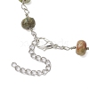 Natural Unakite Faceted Rondelle Beads Link Bracelets for Women BJEW-JB10262-04-4