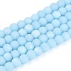 Frosted Opaque Glass Beads Strands GLAA-T032-P4mm-MBB10-1