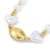 Rack Plating Brass & ABS Imitation Pearl Beaded Necklaces NJEW-P317-13A-G-1