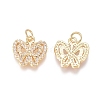 Brass Micro Pave Clear Cubic Zirconia Charms ZIRC-I036-14G-1