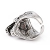 Wolf Head Wide Band Rings for Men RJEW-F126-04AS-3