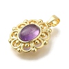 Natural Amethyst Pendants G-K381-01G-10-2