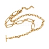 304 Stainless Steel Mixed Chain T Bar Y Tassel Necklaces for Women NJEW-Z111-03G-2