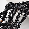 Nuggets Dyed & Heated Natural Black Agate Beads Strands G-M344-13-1