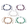 5Pcs Natural Gemstone Chip & Cross Braieded Bracelets for Women Men BJEW-JB11384-2