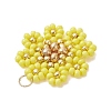 Glass Seed Beaded Flower Pendants PALLOY-MZ01181-02-4