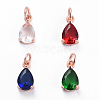 Brass Micro Pave Cubic Zirconia Pendants ZIRC-E164-64RG-1