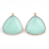 Electroplate Natural  Amazonite Pendants X-G-S344-14E-2