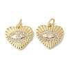 Brass Micro Pave Clear Cubic Zirconia Pendants KK-Q031-44G-05-1