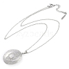 Anti-Tarnish 304 Stainless Steel Oval Locket Pendant Cable Chain Necklaces for Women NJEW-M050-04D-P-4