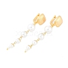 Brass ABS Plastic Pearl Hoop Earrings EJEW-U040-18G-4