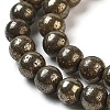 Natural Pyrite Round Beads Strands G-F197-10-6mm-5