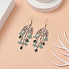 Glass Teardrop Tassel Chandelier Earrings EJEW-TA00184-02-2