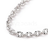 Rhodium Plated 925 Sterling Silver Textured Cable Chains Necklace for Women STER-I021-10P-2