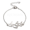 Non-Tarnish Stainless Steel Cable Chain Link Bracelets for Women Men STAS-Z061-01P-03-1