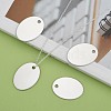 Tarnish Resistant 201 Stainless Steel Oval Stamping Blank Tag Pendants STAS-S031-04-5