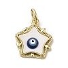 Evil Eye Enamel Shell Pendants KK-E092-26G-04-1