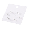 6 Pcs Brass Mirco Pave Clear Cubic Zirconia Ear Studs EJEW-S218-01P-05-2