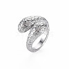 Snake Shape Rack Plating Alloy Cuff Rings RJEW-Q163-014B-RS-3