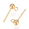 202 Stainless Steel Ball Stud Earring Findings STAS-F141-06G01-5mm-2