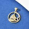 Brass Micro Pave Cubic Zirconia Pendant & Stud Earrings Sets for Women SJEW-F227-01B-G-4