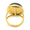 Round Natural Lapis Lazuli Finger Rings RJEW-Q822-54G-02-3