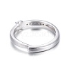 Anti-Tarnish Adjustable Rhodium Plated 925 Sterling Silver Finger Ring Components STER-F048-15P-3