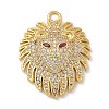 Rack Plating Brass Micro Pave Clear Cubic Zirconia Pendants KK-G515-66G-01-1