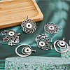 HOBBIESAY 6Pcs 3 Style Alloy Hang Snap Base Pendant FIND-HY0003-24-4