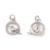 Brass Micro Pave Cubic Zirconia Bird Charms KK-E068-VB315-1