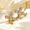 304 Stainless Steel Bowknot Stud Earrings EJEW-A123-02B-G-4