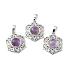 Natural Amethyst Pendants G-P498-02P-04-1