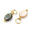 Natural Paua Shell Pendants PALLOY-JF05290-01-2