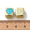 Rack Plating Brass Micro Pave Cubic Zirconia Beads KK-P268-01G-01-2