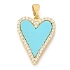 Brass Micro Pave Cubic Zirconia with Acrylic Pendants KK-S049-23G-1