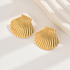 Elegant Stainless Steel Shell Shape Stud Earrings XJ4194-3