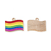 Rainbow Color Flag Alloy Enamel Pendants X-ENAM-K067-45-3