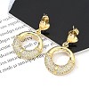 Rack Plating Brass Micro Pave Clear Cubic Zirconia Stud Earrings for Women EJEW-C125-21E-G-2