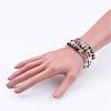 Five Loops Wrap Smoky Quartz Beads Bracelets BJEW-JB02589-04-3