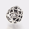 Hollow Alloy European Beads MPDL-L016-13AS-2