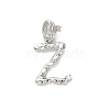 Rack Plating Brass Micro Pave Cubic Zirconia European Dangle Charms KK-L210-015P-Z-1