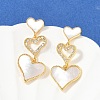 Brass Micro Pave Clear Cubic Zirconia Stud Earrings EJEW-H154-14G-2