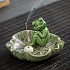 Frog & Lotus Leaf Porcelain Incense Burners PW-WG0B4A2-01-1